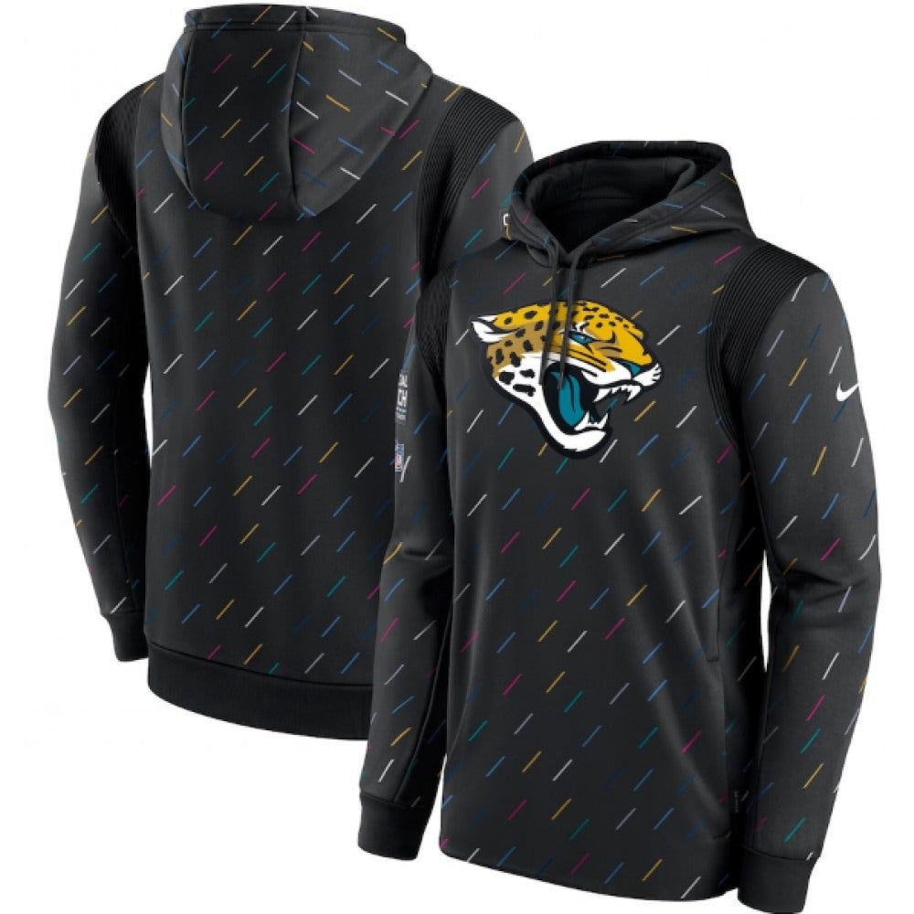 Men's Jacksonville Jaguars 2021 Charcoal Crucial Catch Therma Pullover Hoodie 