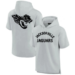 Men's Jacksonville Jaguars Gray Super Soft Fleece Short Sleeve Hoodie 