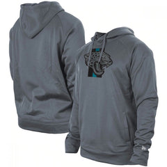 Men's Jacksonville Jaguars Gray New Era Training Camp Raglan Pullover Hoodie 