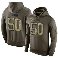 NFL Men's Jacksonville Jaguars #50 Telvin Smith Stitched Green Olive Salute To Service KO Performance Hoodie 