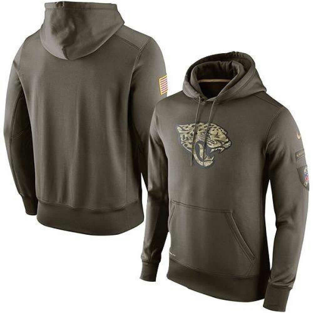 Men's Jacksonville Jaguars Olive Salute To Service KO Performance Hoodie 