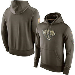 Men's Jacksonville Jaguars Olive Salute To Service KO Performance Hoodie 