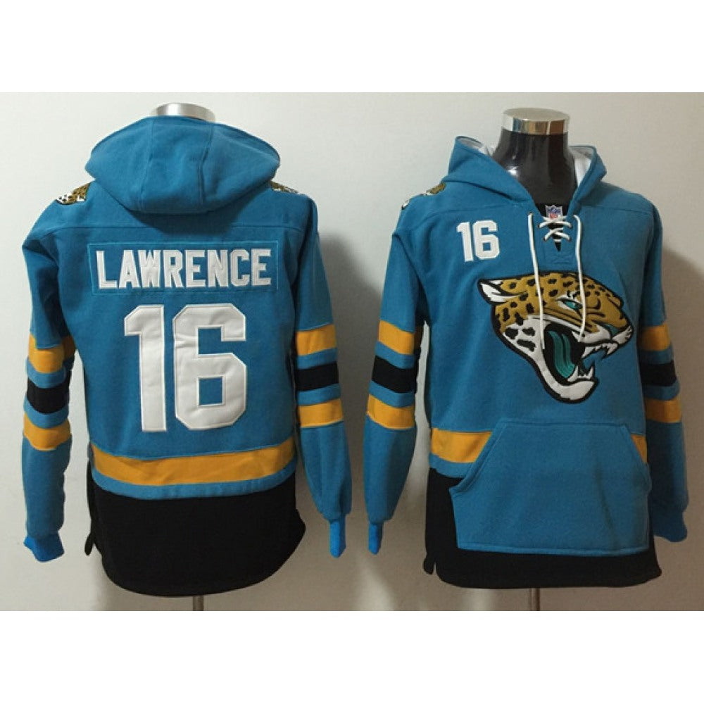 Men's Jacksonville Jaguars #16 Trevor Lawrence Teal Ageless Must-Have Lace-Up Pullover Hoodie 