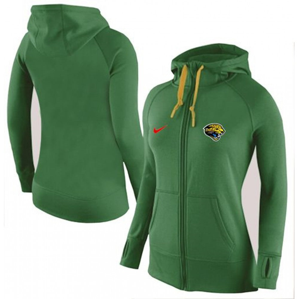 Women's Jacksonville Jaguars Full-Zip Performance Hoodie Green 