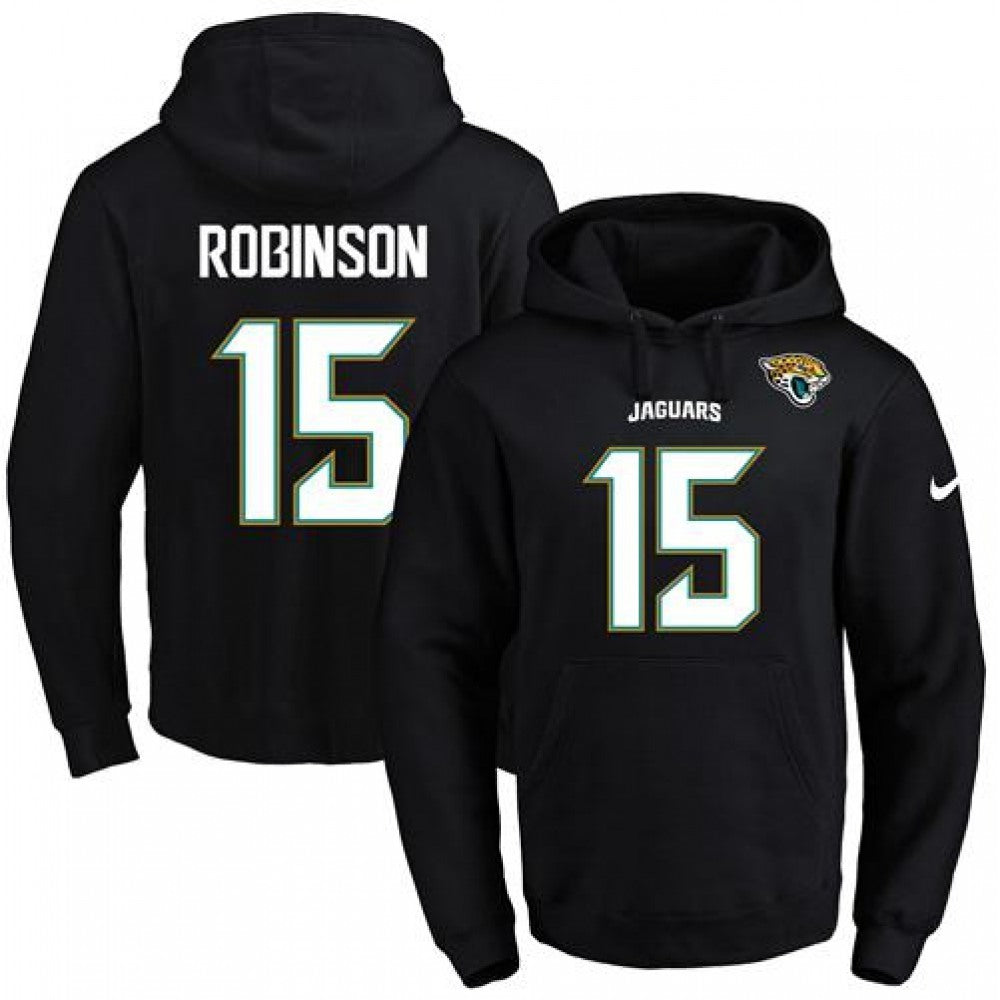Jaguars #15 Allen Robinson Black Name & Number Pullover NFL Hoodie 