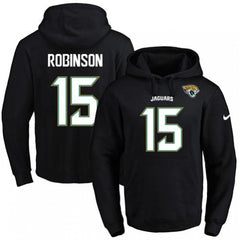 Jaguars #15 Allen Robinson Black Name & Number Pullover NFL Hoodie 