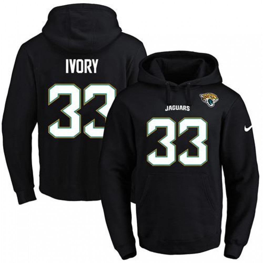 Jaguars #33 Chris Ivory Black Name & Number Pullover NFL Hoodie 