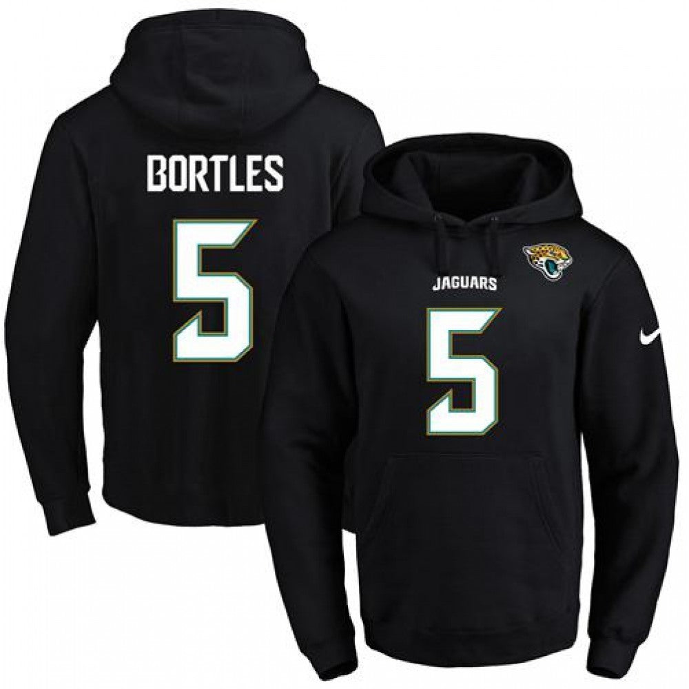 Jaguars #5 Blake Bortles Black Name & Number Pullover NFL Hoodie 