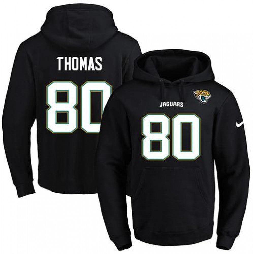 Jaguars #80 Julius Thomas Black Name & Number Pullover NFL Hoodie 