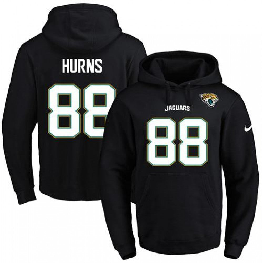 Jaguars #88 Allen Hurns Black Name & Number Pullover NFL Hoodie 