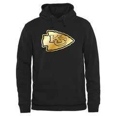 Men's Kansas City Chiefs Pro Line Black Gold Collection Pullover Hoodie 