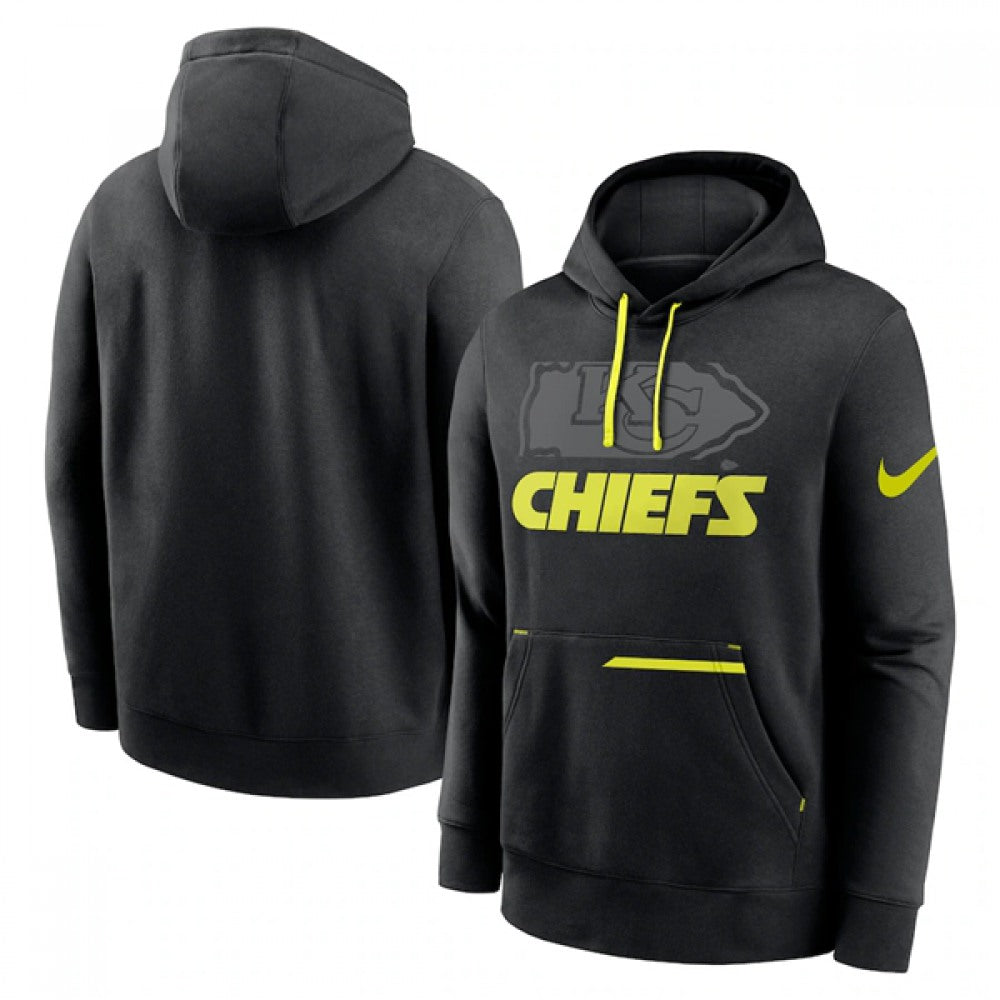 Men's Kansas City Chiefs Black Volt Pullover Hoodie 
