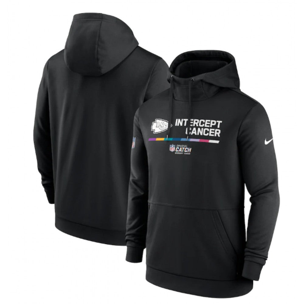 Men's Kansas City Chiefs 2022 Black Crucial Catch Therma Performance Pullover Hoodie 