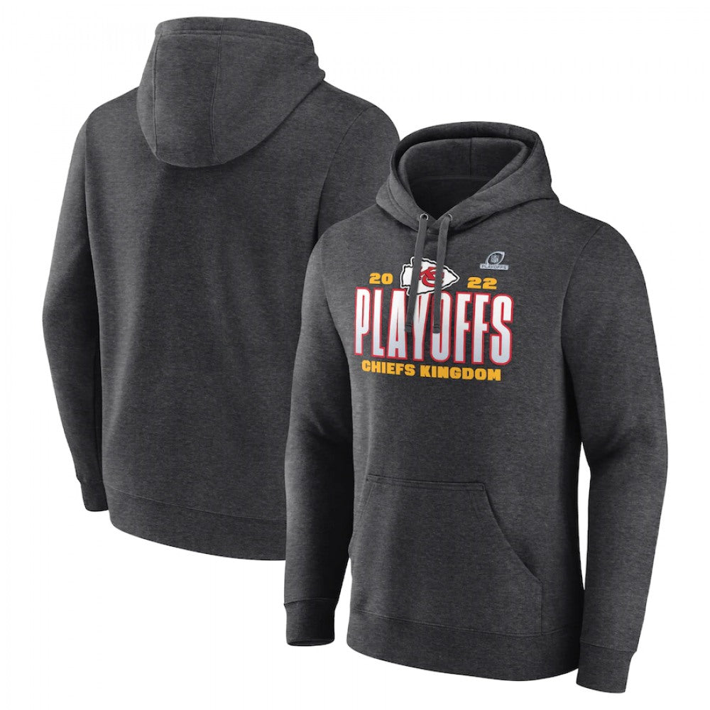 Men's Kansas City Chiefs Charcoal 2022 NFL Playoffs Our Time Pullover Hoodie 