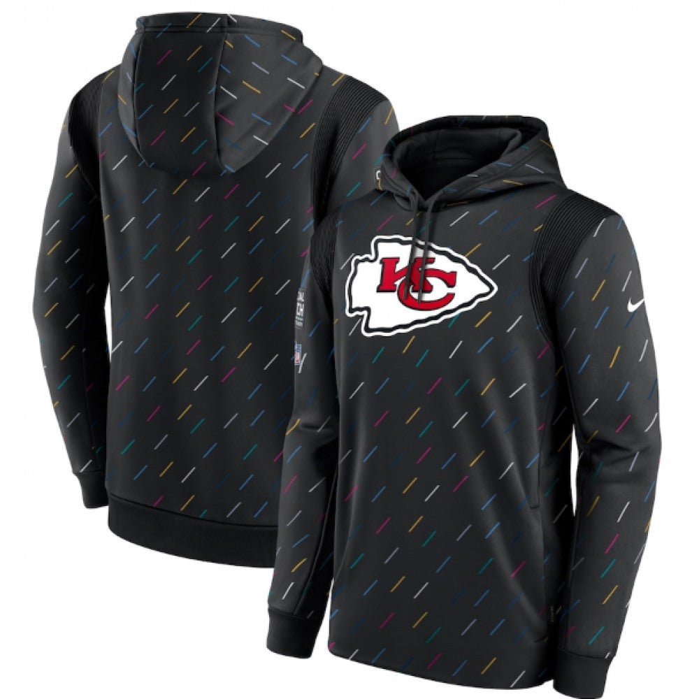 Men's Kansas City Chiefs 2021 Charcoal Crucial Catch Therma Pullover Hoodie 