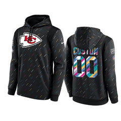 Men's Kansas City Chiefs Active Player Custom 2021 Charcoal Crucial Catch Therma Pullover Hoodie 