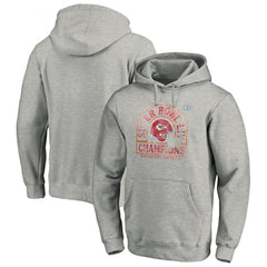 Men's Kansas City Chiefs Heather Gray Super Bowl LIV Champions Kickoff Pullover Hoodie 