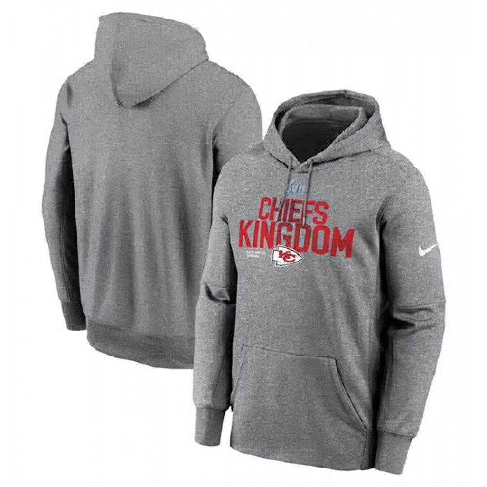 Men's Kansas City Chiefs Gray Super Bowl LVII Champions Local Pack Therma Performance Pullover Hoodie 