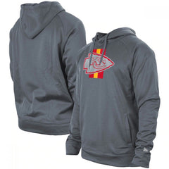 Men's Kansas City Chiefs Gray New Era Training Camp Raglan Pullover Hoodie 