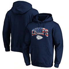 Men's Kansas City Chiefs Navy Banner Wave Pullover Hoodie 