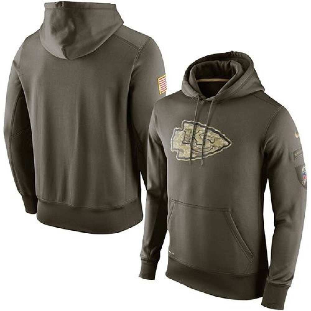 Men's Kansas City Chiefs Olive Salute To Service KO Performance Hoodie 