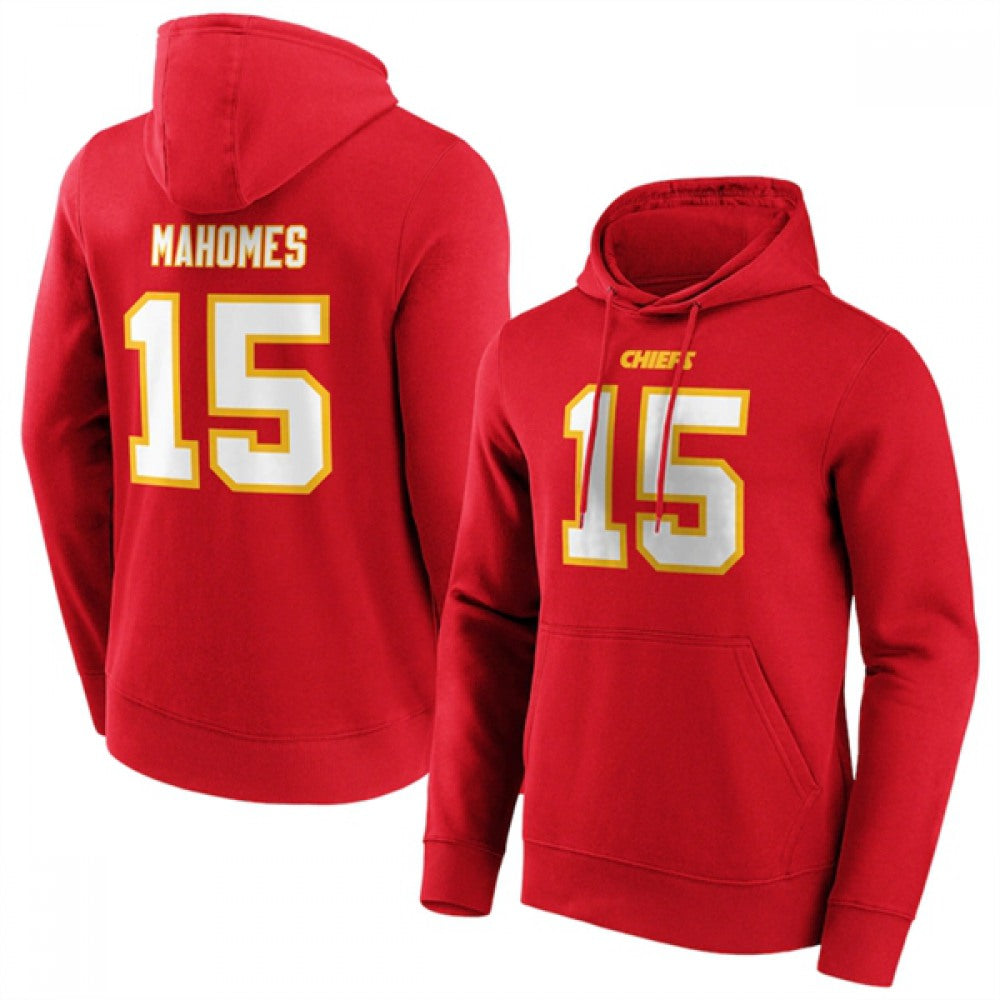 Men's Kansas City Chiefs #15 Patrick Mahomes Red Hoodie 