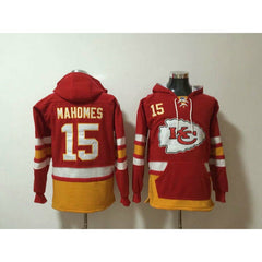 Men's Kansas City Chiefs #15 Patrick Mahomes Red All Stitched NFL Hoodie Sweatshirt 