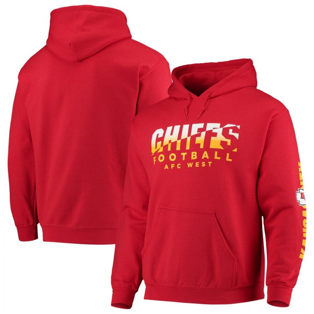 Men's Kansas City Chiefs Red Junk Food Angled Pullover Hoodie 