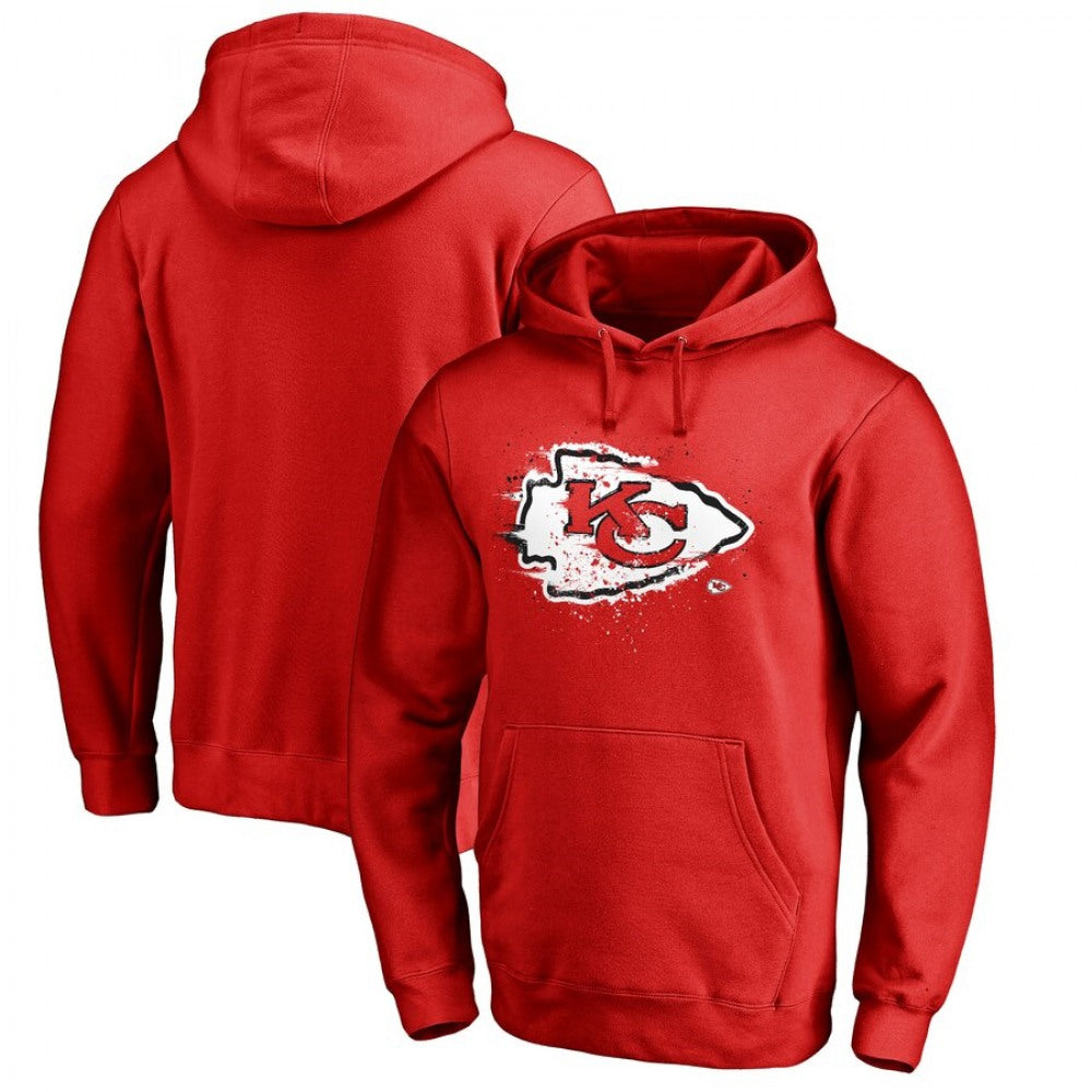 Men's Kansas City Chiefs Red Splatter Logo Pullover Hoodie 