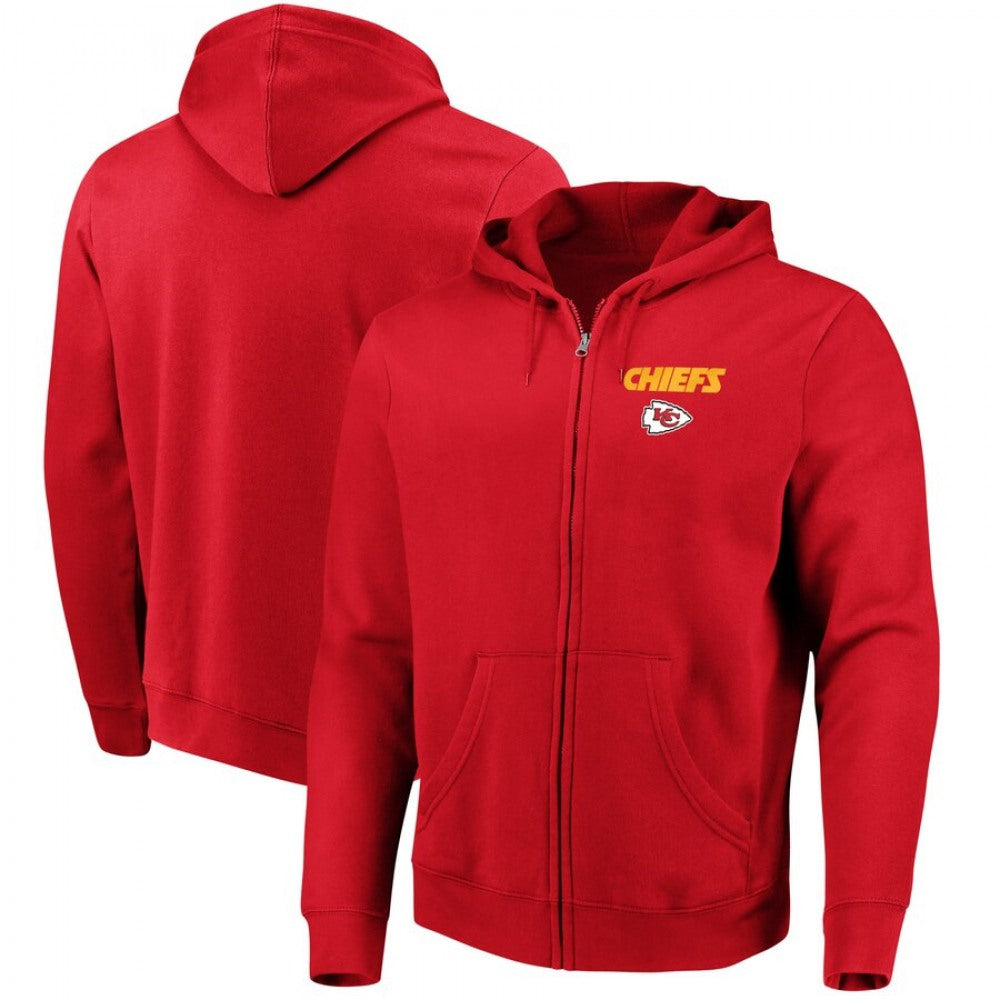 Men's Kansas City Chiefs Red Lockup Full-Zip Hoodie 