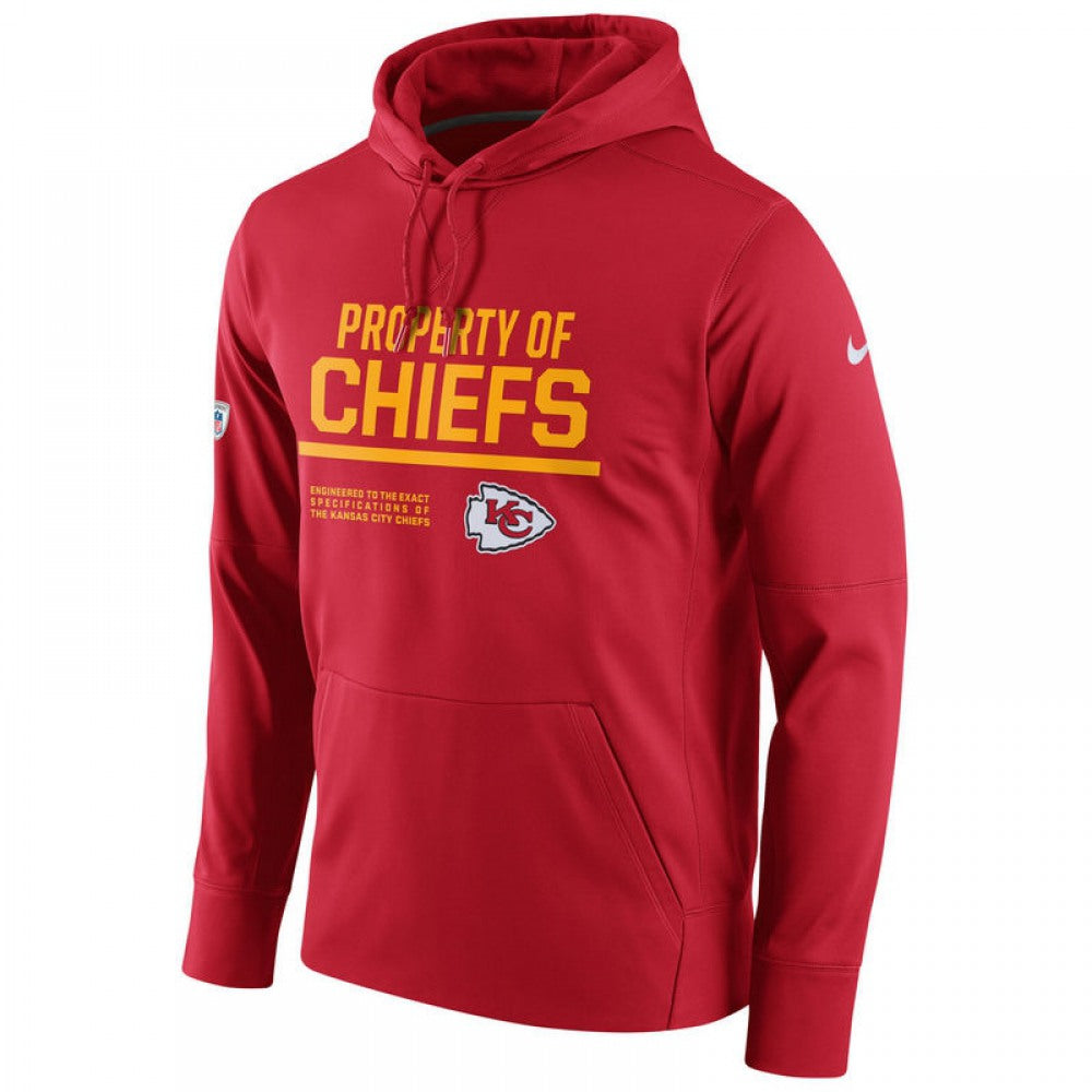 Men's Kansas City Chiefs Red Circuit Property Of Performance Pullover Hoodie 