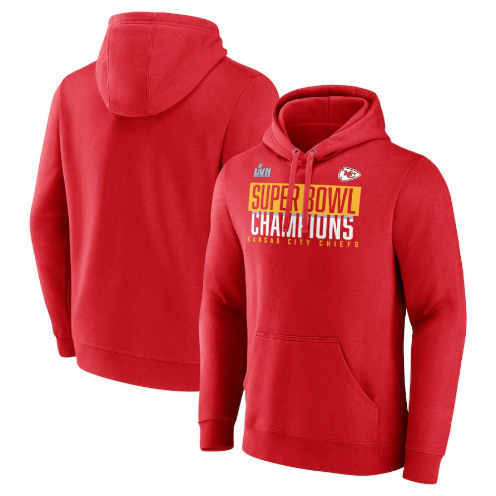 Men's Kansas City Chiefs Red AFC Champions Team Slogan Pullover Hoodie 