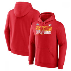 Men's Kansas City Chiefs Red Super Bowl LVII Champions Foam Finger Pullover Hoodie 