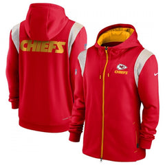 Men's Kansas City Chiefs Red Performance Sideline Lockup Full-Zip Hoodie 
