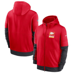 Men's Kansas City Chiefs Red Sideline Impact Lockup Performance Full-Zip Hoodie 