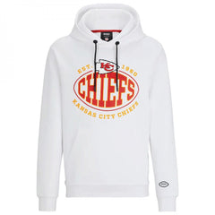 Men's Kansas City Chiefs White BOSS X Touchback Pullover Hoodie 