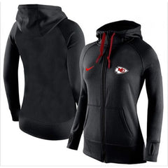 Women's Kansas City Chiefs Full-Zip Performance Hoodie Black 