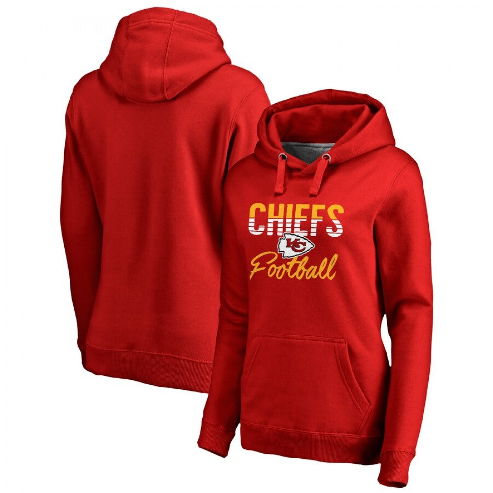 Women's Kansas City Chiefs Red Free Line Pullover Hoodie(Run Small) 