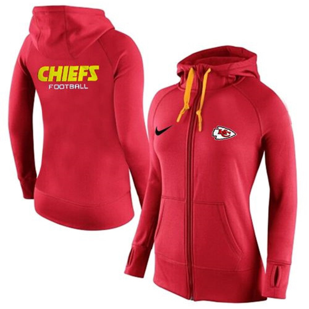 Women's Kansas City Chiefs Full-Zip Performance Hoodie Red 