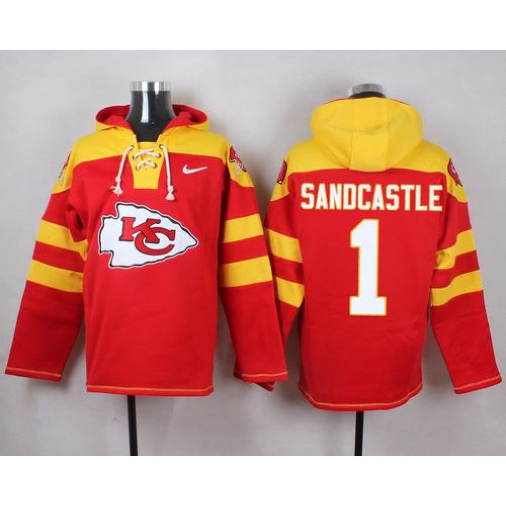 Chiefs #1 Leon Sandcastle Red Player Pullover NFL Hoodie 