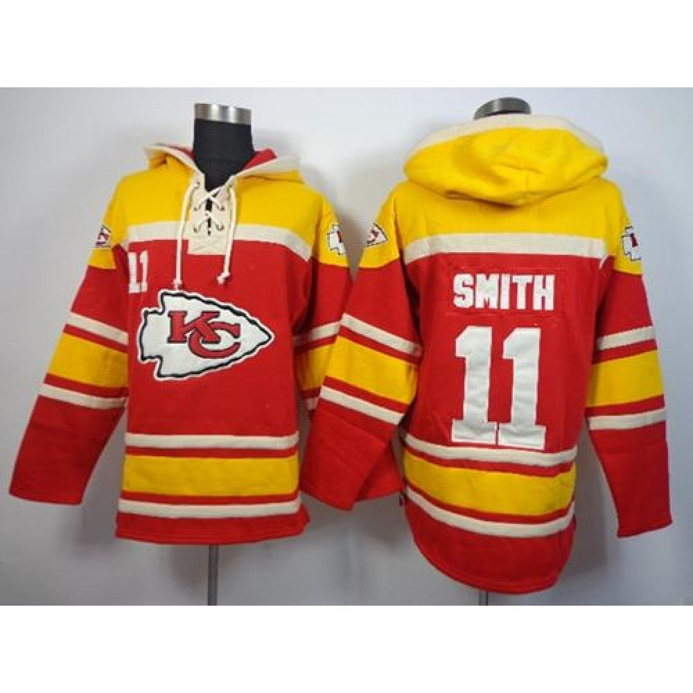 Chiefs #11 Alex Smith Red Sawyer Hoodie Sweatshirt NFL Hoodie 