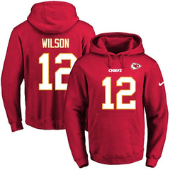 Chiefs #12 Albert Wilson Red Name & Number Pullover NFL Hoodie 