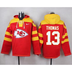 Chiefs #13 De'Anthony Thomas Red Player Pullover NFL Hoodie 
