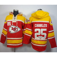 Chiefs #25 Jamaal Charles Red Sawyer Hoodie Sweatshirt NFL Hoodie 