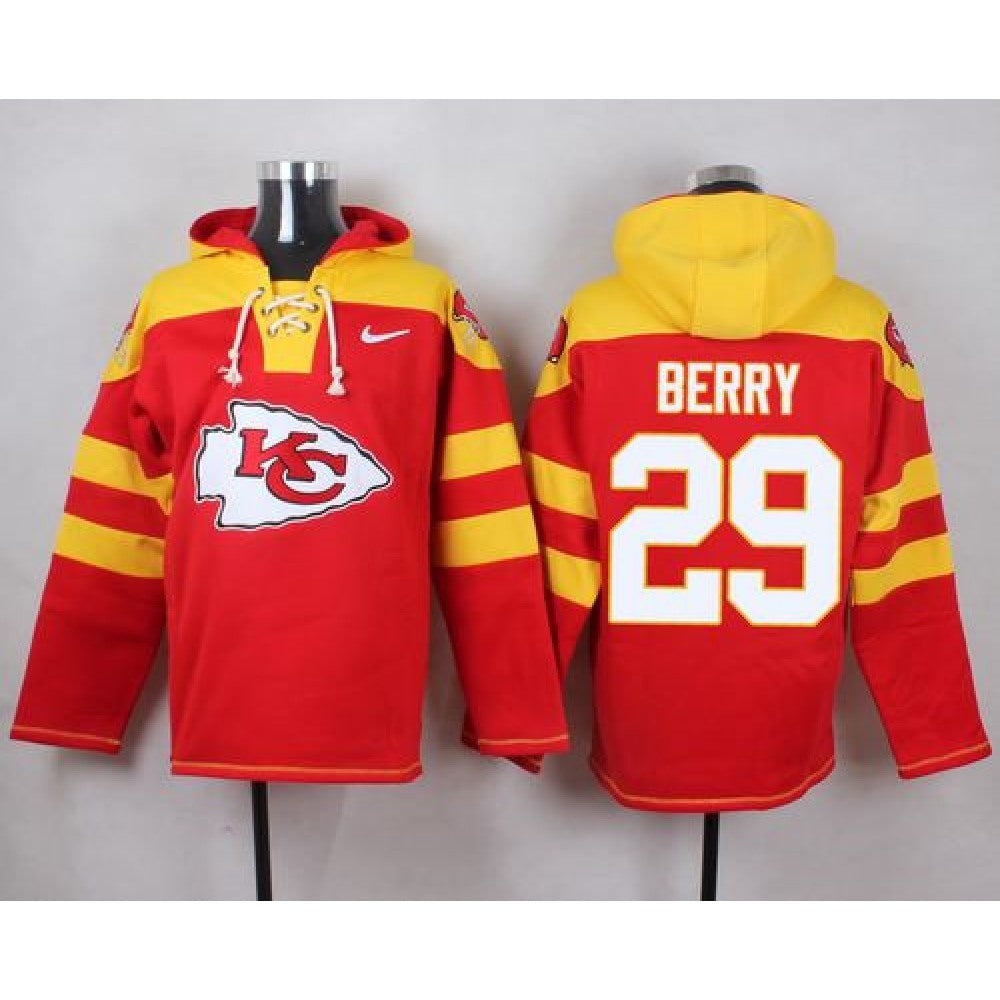Chiefs #29 Eric Berry Red Player Pullover NFL Hoodie 