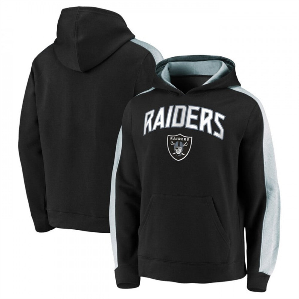 Men's Las Vegas Raiders Black Game Time Arch Pullover Hoodie 