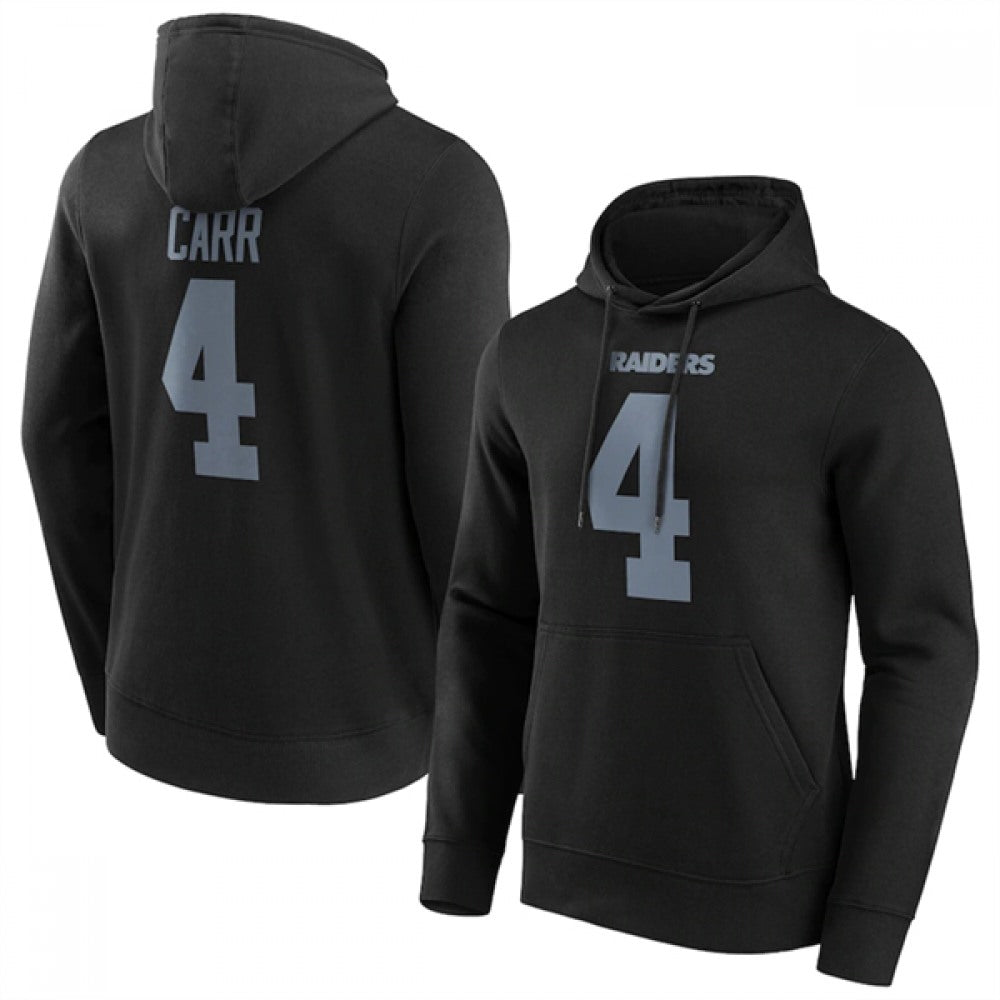 Men's Las Vegas Raiders #4 Derek Carr Black Hoodie 