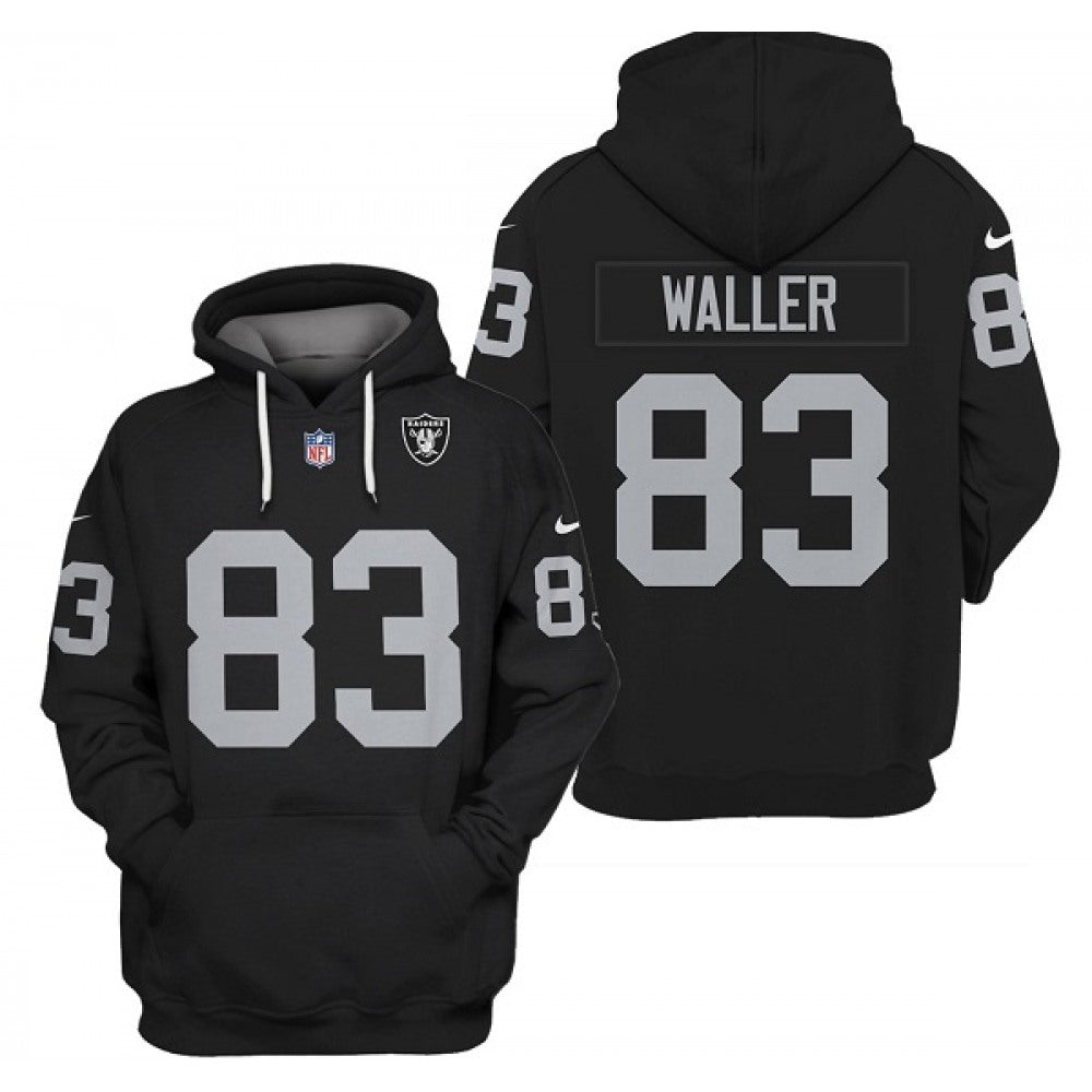Men's Las Vegas Raiders #83 Darren Waller 2021 Black Pullover Hoodie 