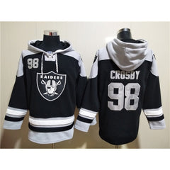 Men's Las Vegas Raiders #98 Maxx Crosby Black Ageless Must-Have Lace-Up Pullover Hoodie 