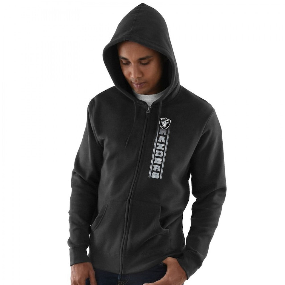 Men's Oakland Raiders Black Hook and Ladder Full-Zip NFL Hoodie 